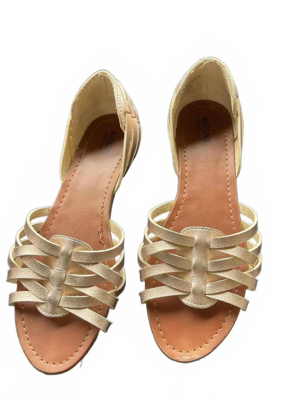 Mossimo gold strappy wedge sandals